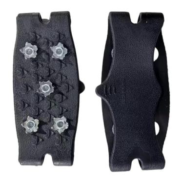 Imagem de Zxpjkyu 2 Pares de Pregos Antiderrapantes para Sapatos, Galochas de 5 Pontas com Função Antiderrapante para Atividades Ao Ar Livre, Pregos de 5 Dentes para Ne, Black a