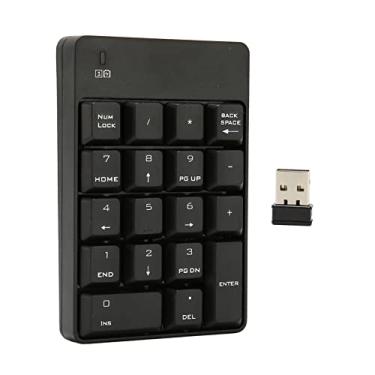 Imagem de SALALIS Teclado Numérico SK 51AG, Teclado Numérico USB Sem Fio de 18 Teclas 2.4G Com Design de Baixo Ruído, para Laptop Desktop 2000 OS X Vista 7 (Preta)