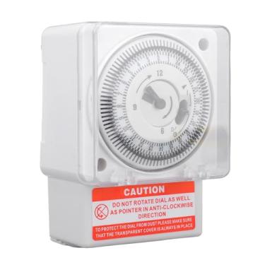 Imagem de SUNGOOYUE Temporizador Mecânico, Ciclo de 24 Horas, Intervalo de 15 Minutos, Temporizador Industrial Com Material Retardador de Chamas de PC, para Casas Residenciais de Shopping Centers