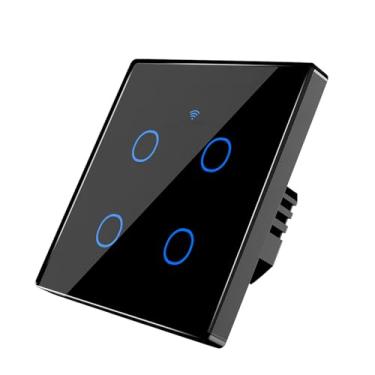 Imagem de Interruptor de luz de parede inteligente painel de toque de vidro controle remoto sem fio 4GANG, Wi-Fi + 433RF mais opções