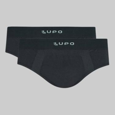 Imagem de Kit 2 Cuecas Lupo Slip Micromodal Sem Costura 00681-001, Grafite, M