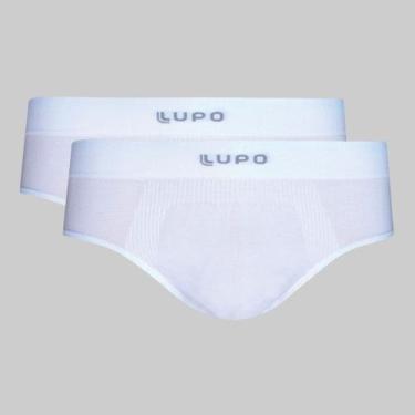 Imagem de Kit 2 Cuecas Lupo Slip Micromodal Sem Costura 00681-001, Branco, XG