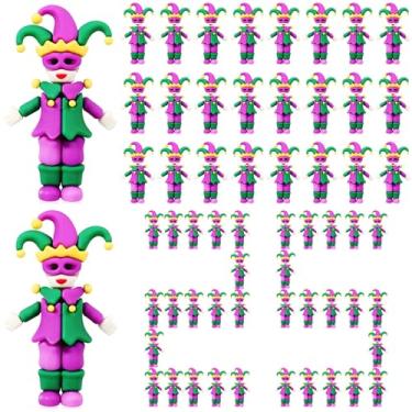 Imagem de Halloscume 25 peças de estatueta de gnomo de carnaval, decoração de micro carnaval gnomo para esconde-esconde, pequenas decorações de borracha dourada verde roxa para lembrancinhas de festa de