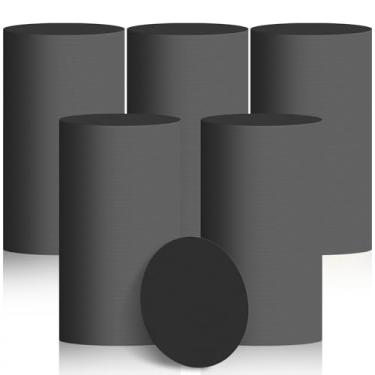 Imagem de TaoBary 1000 peças de porta-copos descartáveis de papel a granel 1 mm, porta-copos redondos de papelão de 10 cm em branco para bar, bebidas, artesanato, artesanato, casamento, (preto)