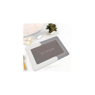 Imagem de Tapete Retangular para Banheiro com Ventosas, PVC, 38x58cm, Antiderrapante, Sortido