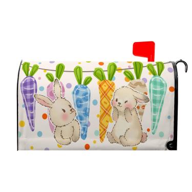 Imagem de VentuCoven Capa de caixa de correio Happy Easter Capas de caixa de correio magnéticas de coelho tamanho padrão primavera verão caixas de correio decorativas para jardim externo 53 x 45 cm