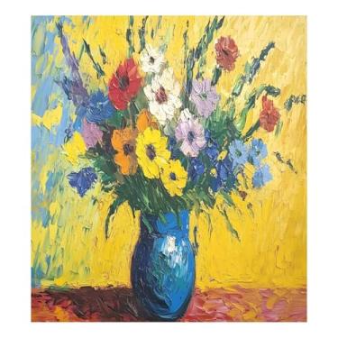 Imagem de Capas de lava-louças amarelas para vaso de flores silvestres para a frente magnética à prova d'água portátil para máquina de lavar louça 58 cm x 66 cm