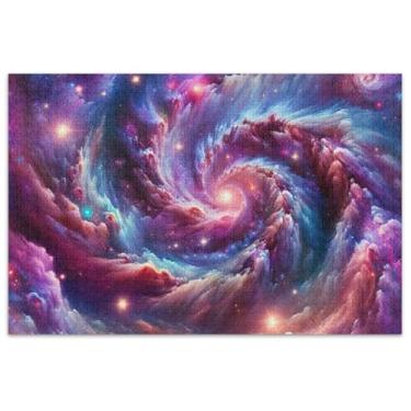 Imagem de Quebra-cabeça Tie Dye Galaxy Adultos 1000 peças Cenário Floral Colorido Jogo Tech Presentes