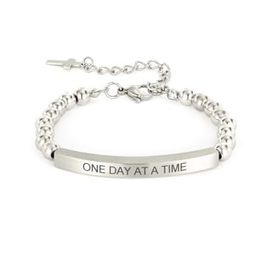 Imagem de cusurlove Pulseira cristã inspiradora para mulheres, joia de cruz de contas de aço inoxidável com versículo da Bíblia, presente de fé religiosa para mãe, filha, irmã, amiga, One Size, Aço inoxidável
