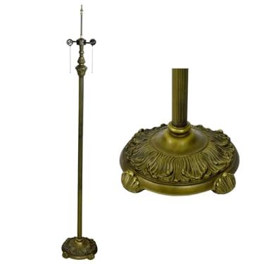 Imagem de Base de abajur de chão vintage com 2 lâmpadas, estilo Tiffany, ideal para luminárias de canto e de chão com cúpulas de vitral de 16 a 20 polegadas.