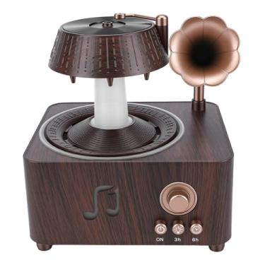 Imagem de Generic Difusor de óleo Essencial para Toca-discos Giratório, Umidificador retrô Nostálgico Com Tanque de Capacidade de 250 Ml e Luz Noturna Colorida, para Relaxamento No Quarto (plugue da ue)