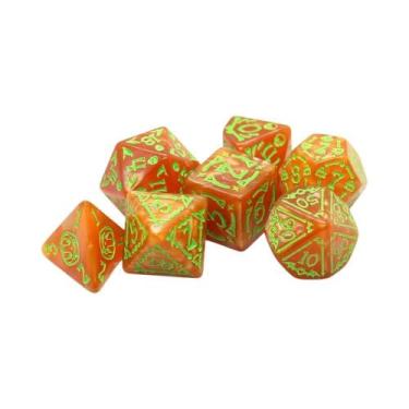 Imagem de Conjunto de dados de jogo de tabuleiro com padrão de Halloween de 7 pe