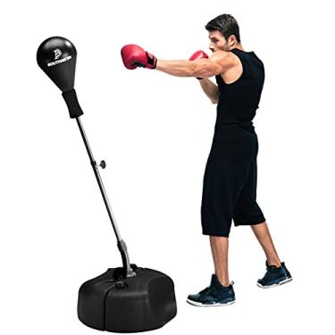 Imagem de Saco de pancadas com suporte, bolsa de boxe para adolescentes e adultos - altura ajustável - bolsa de velocidade para treinamento, equipamento de boxe, alívio de estresse e fitness
