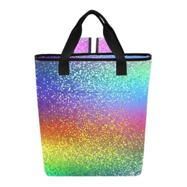 Imagem de Joitme Saco térmico de viagem para avião, design vibrante de arco-íris, colorido, mochila refrigeradora, 36 latas, mochila de refrigeração