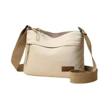 Imagem de Bolsa Transversal Grande Feminina Com Vários Zíperes E Alça Ajustável 