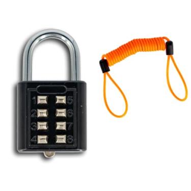 Imagem de Fechadura de combinação de botões 4 x 2 sem chave com cabo elástico