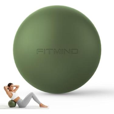 Imagem de FITMIND Bola de Pilates 20 cm, pequena bola de ioga extra grossa, mini bola de pilates com bomba, superfície antiderrapante pequena bola de exercício para fisioterapia, alongamento, força e