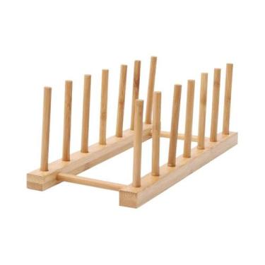 Imagem de Escorredor De Louça De Madeira Para Cozinha, Organizador De Armazename