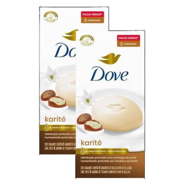 Imagem de kit 2 Dove Sabonete em Barra Karité 90g 6 unidades