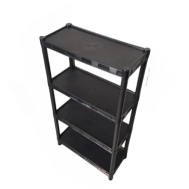 Imagem de Prateleira Estante Modular Multiuso com 7 Andares - Resistente, Ideal para Sala, Quarto, Cozinha e Escritório, Organização Prática de Objetos (4 Prateleiras,preto)