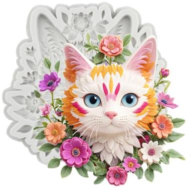 Imagem de MYPRACS Molde de silicone para fondant de guirlanda de gato para decoração de bolo de açúcar topo de cupcake pasta de goma de chocolate argila de polímero