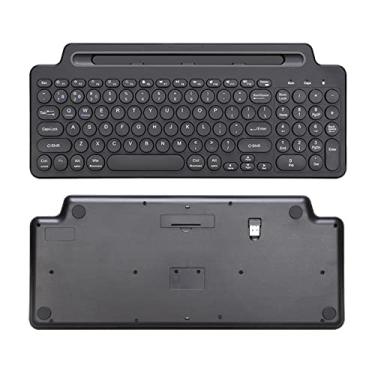 Imagem de Teclado Ultra-fino Wireless BT 2 4GHz com Slot para Tablet PC Celular Laptop Notebook Touchpad Integrado Digitação Estilo Amplia Compatibilidade Energia por Pilhas AAA