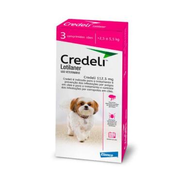 Imagem de Credeli 112,5mg Antipulgas e Carrapatos Para Cães de 2,5 a 5,5kg Com 3