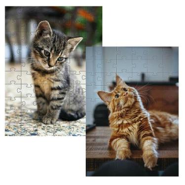 Imagem de Kit 2 Quebra-Cabeças Cognitivos Gatos Novos 60 peças - Coleção TEA