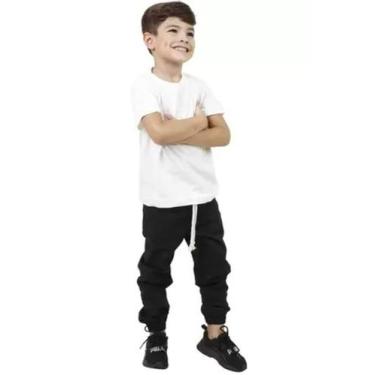 Imagem de Calça infantil e Juvenil Jogger Sarja e Jeans Com Elástico e Punho - M
