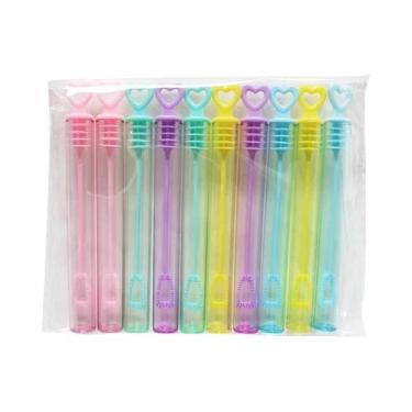 Imagem de Mini Tubos De Bolhas Brancos E Rosas 10 Peças Brinquedos De Sabão Para