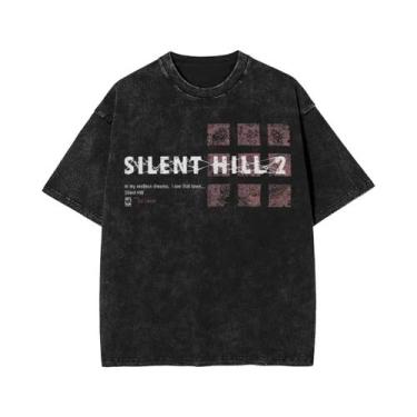 Imagem de Camiseta Unissex Oversize De Algodão Silent Hill 3 2 4 Lavada Streetwe