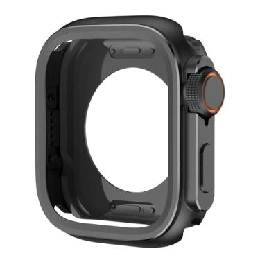 Imagem de JDIME Capa protetora de metal para Apple Watch 46 mm, 45 mm, 44 mm, capa protetora para iWatch séries 10, 9, 8, 7, 6, 5 SE, mudar para Ultra 2 49 mm, 46MM, Ágata