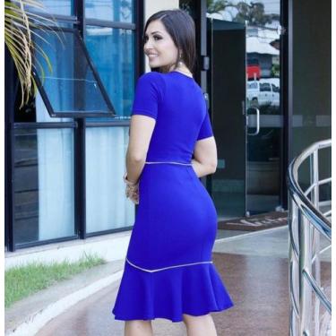 Imagem de Vestido Midi Isabela Moda Feminina Evangélica, Azul, P