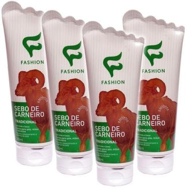 Imagem de Creme Sebo de Carneiro Tradicional 200ml Fashion  Kit 4 Frascos