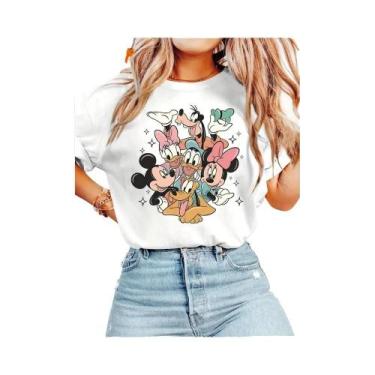 Imagem de Camiseta Feminina De Manga Curta De Verão Com Estampa Da Disney Mickey