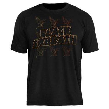 Imagem de Camiseta de Banda Black Sabbath Stamp em Algodão Manga Curta-Unissex