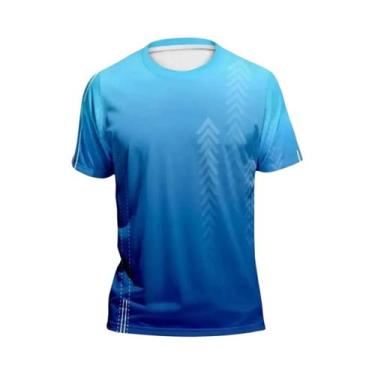Imagem de Camiseta Esportiva Masculina De Verão Secagem Rápida 3D Gradiente Mang