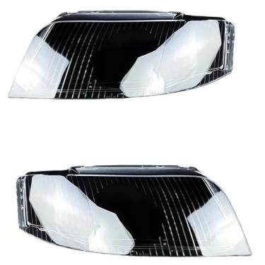 Imagem de Compatível Com audi a6 c5 2003 2004 2005 tampa da lente do farol do carro faróis habitação abajur transparente substituir escudo da lâmpada de vidro(Left and right)