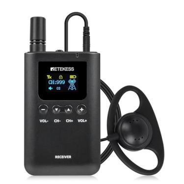 Imagem de Retekess TT129 Receptor de guia turístico, fones de ouvido com sistema de guia turístico, tempo de funcionamento de 120h, 200 m de longa distância, dispositivos de tradução para igreja e ensino