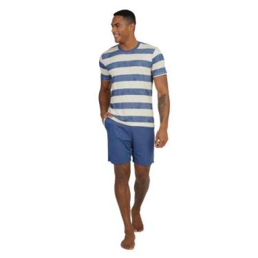 Imagem de Pijama Masculino Curto Viscolycra Marinho - 268052 - Podiun Sleepwear,
