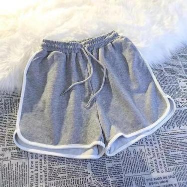 Imagem de Shorts Feminino Listrado Coreano - Moda Casual de Verão, BR-G3, Cinza