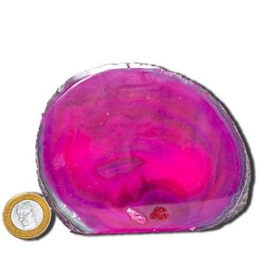 Imagem de Geodo Ágata Rosa Chapa Lapidado Pedra Natural Garimpo 9 cm - Cristaisd
