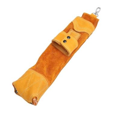 Imagem de Jiawu Bolsa de Eletrodo à Prova de Chamas Bolsa de Armazenamento Durável à Prova de Fogo para Hastes de Soldagem Suporte de 20 Eletrodos para Soldadores Couro PU Amarelo 13,8x2x2,8in, para