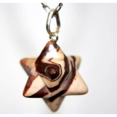 Imagem de Colar Merkabah Jaspe Brecha  Montagem Pino Prata 950 - CristaisdeCurve