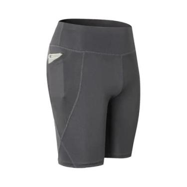 Imagem de Shorts De Compressão Femininos Azuis Para Academia E Yoga 2023 Slim Fi