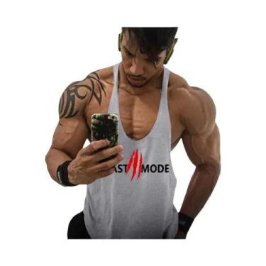Imagem de Camiseta Regata Masculina Sem Mangas Para Fitness E Musculação, Estamp