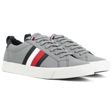 Imagem de Tênis Masculino Tommy Hilfiger Casual Dino 9A Bandeira Couro Clássico Original 02576-Masculino