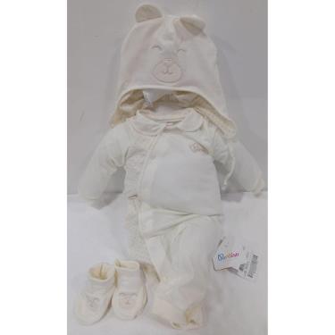 Imagem de Kit Macacão Touca Sapatinho Paraiso Luxo Bebê Unissex 13131-Unissex