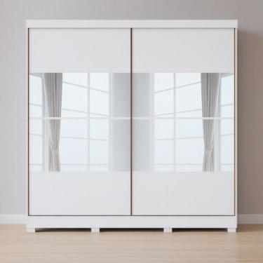 Imagem de Guarda Roupa Casal com Espelhos 2 Portas de Correr com Pés - Móveis Ca