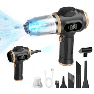 Imagem de AYNEFY Aspirador de pó Portátil para Carro, 5000Pa, Sucção Poderosa, Sem Fio, Espanador Portátil, Limpador de pó para Detalhes de Carro Com Vários Bicos para Colchão de sofá Doméstico